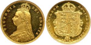 1/2 Sovereign Regno Unito  Oro Vittoria (1819 - 1901)