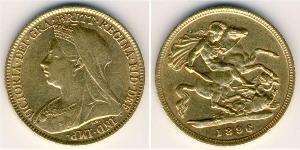 1/2 Sovereign Regno Unito di Gran Bretagna e Irlanda (1801-1922) Oro Vittoria (1819 - 1901)