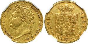 1/2 Sovereign Regno Unito di Gran Bretagna e Irlanda (1801-1922) Oro Giorgio IV (1762-1830)