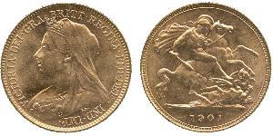 1/2 Sovereign Regno Unito di Gran Bretagna e Irlanda (1801-1922) Oro Vittoria (1819 - 1901)