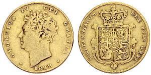 1/2 Sovereign Regno Unito di Gran Bretagna e Irlanda (1801-1922) Oro Giorgio IV (1762-1830)