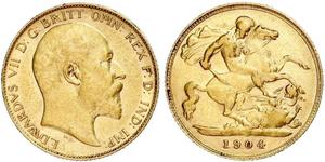 1/2 Sovereign Regno Unito di Gran Bretagna e Irlanda (1801-1922) Oro Edoardo VII (1841-1910)