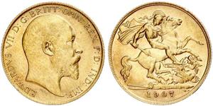1/2 Sovereign Regno Unito di Gran Bretagna e Irlanda (1801-1922) Oro Edoardo VII (1841-1910)