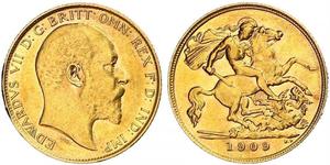 1/2 Sovereign Regno Unito di Gran Bretagna e Irlanda (1801-1922) Oro Edoardo VII (1841-1910)