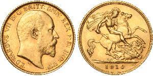 1/2 Sovereign Regno Unito di Gran Bretagna e Irlanda (1801-1922) Oro Edoardo VII (1841-1910)