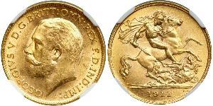 1/2 Sovereign Regno Unito di Gran Bretagna e Irlanda (1801-1922) Oro Giorgio V (1865-1936)