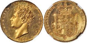 1/2 Sovereign Regno Unito di Gran Bretagna e Irlanda (1801-1922) Oro Giorgio IV (1762-1830)