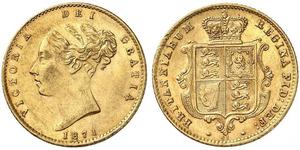 1/2 Sovereign Regno Unito di Gran Bretagna e Irlanda (1801-1922) Oro Vittoria (1819 - 1901)