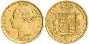 1/2 Sovereign Regno Unito di Gran Bretagna e Irlanda (1801-1922) Oro Vittoria (1819 - 1901)