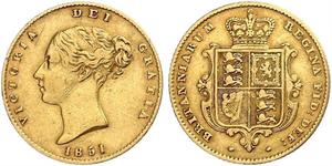 1/2 Sovereign Regno Unito di Gran Bretagna e Irlanda (1801-1922) Oro Vittoria (1819 - 1901)