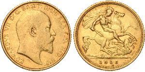 1/2 Sovereign Regno Unito di Gran Bretagna e Irlanda (1801-1922) Oro Edoardo VII (1841-1910)