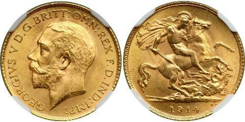 1/2 Sovereign Regno Unito di Gran Bretagna e Irlanda (1801-1922) Oro Giorgio V (1865-1936)