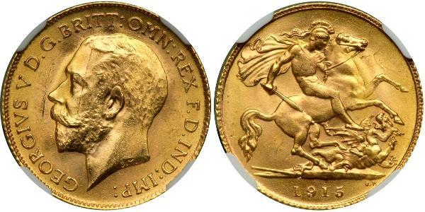 1/2 Sovereign Regno Unito di Gran Bretagna e Irlanda (1801-1922) Oro Giorgio V (1865-1936)