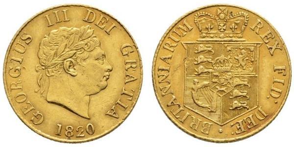 1/2 Sovereign Regno Unito di Gran Bretagna e Irlanda (1801-1922) Oro Giorgio III (1738-1820)