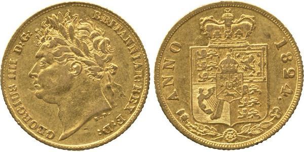 1/2 Sovereign Regno Unito di Gran Bretagna e Irlanda (1801-1922) Oro Giorgio IV (1762-1830)