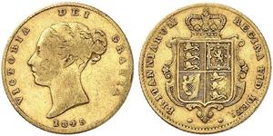 1/2 Sovereign Reino Unido de Gran Bretaña e Irlanda (1801-1922) Oro Victoria (1819 - 1901)