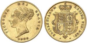 1/2 Sovereign Reino Unido de Gran Bretaña e Irlanda (1801-1922) Oro Victoria (1819 - 1901)