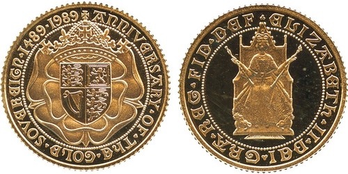 1/2 Sovereign United Kingdom (1922-) 金 伊丽莎白二世 (1926-2022)