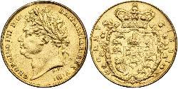 1/2 Sovereign 大不列颠及爱尔兰联合王国 (1801 - 1922) 金 喬治四世 (1762-1830)