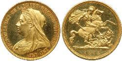 1/2 Sovereign 大不列颠及爱尔兰联合王国 (1801 - 1922) 金 维多利亚 (英国君主)