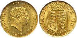 1/2 Sovereign 大不列颠及爱尔兰联合王国 (1801 - 1922) 金 喬治三世 (1738-1820)