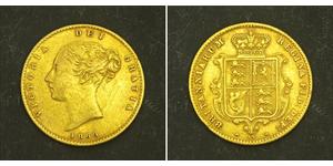 1/2 Sovereign 大不列颠及爱尔兰联合王国 (1801 - 1922) 金 维多利亚 (英国君主)