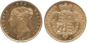 1/2 Sovereign 大不列颠及爱尔兰联合王国 (1801 - 1922) 金 维多利亚 (英国君主)