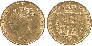 1/2 Sovereign 大不列颠及爱尔兰联合王国 (1801 - 1922) 金 维多利亚 (英国君主)