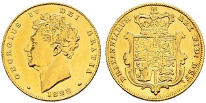 1/2 Sovereign 大不列颠及爱尔兰联合王国 (1801 - 1922) 金 喬治四世 (1762-1830)