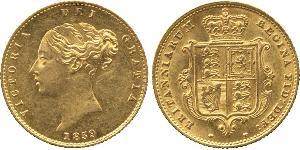 1/2 Sovereign 大不列颠及爱尔兰联合王国 (1801 - 1922) 金 维多利亚 (英国君主)