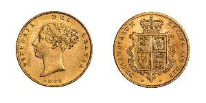 1/2 Sovereign 大不列颠及爱尔兰联合王国 (1801 - 1922) 金 维多利亚 (英国君主)