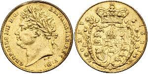 1/2 Sovereign 大不列颠及爱尔兰联合王国 (1801 - 1922) 金 喬治四世 (1762-1830)