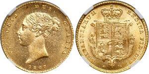 1/2 Sovereign 大不列颠及爱尔兰联合王国 (1801 - 1922) 金 维多利亚 (英国君主)