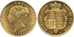 1/2 Sovereign 大不列颠及爱尔兰联合王国 (1801 - 1922) 金 维多利亚 (英国君主)