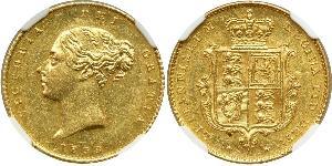 1/2 Sovereign 大不列颠及爱尔兰联合王国 (1801 - 1922) 金 维多利亚 (英国君主)