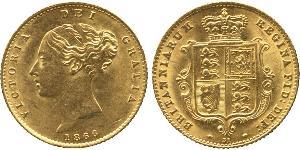 1/2 Sovereign 大不列颠及爱尔兰联合王国 (1801 - 1922) 金 维多利亚 (英国君主)