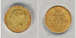 1/2 Sovereign 大不列颠及爱尔兰联合王国 (1801 - 1922) 金 维多利亚 (英国君主)