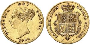 1/2 Sovereign 大不列颠及爱尔兰联合王国 (1801 - 1922) 金 维多利亚 (英国君主)