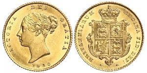 1/2 Sovereign 大不列颠及爱尔兰联合王国 (1801 - 1922) 金 维多利亚 (英国君主)