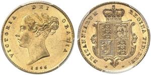 1/2 Sovereign 大不列颠及爱尔兰联合王国 (1801 - 1922) 金 维多利亚 (英国君主)