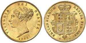 1/2 Sovereign 大不列颠及爱尔兰联合王国 (1801 - 1922) 金 维多利亚 (英国君主)