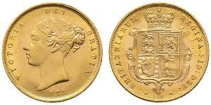 1/2 Sovereign 大不列颠及爱尔兰联合王国 (1801 - 1922) 金 维多利亚 (英国君主)