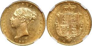 1/2 Sovereign 大不列颠及爱尔兰联合王国 (1801 - 1922) 金 维多利亚 (英国君主)