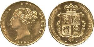 1/2 Sovereign 大不列颠及爱尔兰联合王国 (1801 - 1922) 金 维多利亚 (英国君主)