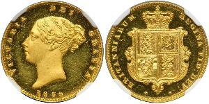 1/2 Sovereign 大不列颠及爱尔兰联合王国 (1801 - 1922) 金 维多利亚 (英国君主)