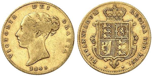 1/2 Sovereign 大不列颠及爱尔兰联合王国 (1801 - 1922) 金 维多利亚 (英国君主)