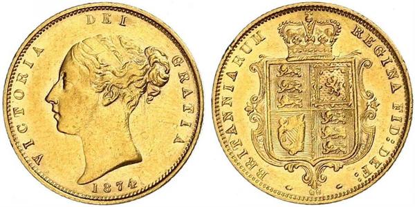 1/2 Sovereign 大不列颠及爱尔兰联合王国 (1801 - 1922) 金 维多利亚 (英国君主)