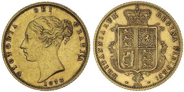 1/2 Sovereign 大不列颠及爱尔兰联合王国 (1801 - 1922) 金 维多利亚 (英国君主)