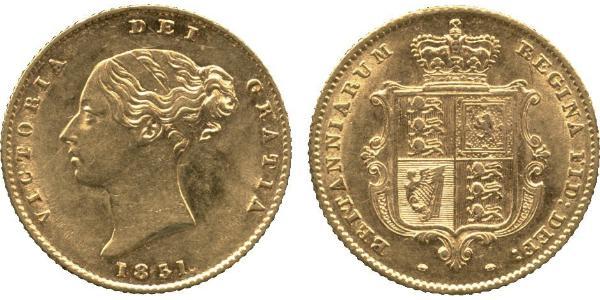 1/2 Sovereign 大不列颠及爱尔兰联合王国 (1801 - 1922) 金 维多利亚 (英国君主)