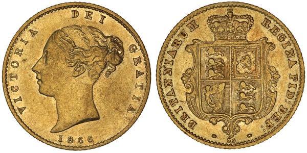 1/2 Sovereign 大不列颠及爱尔兰联合王国 (1801 - 1922) 金 维多利亚 (英国君主)